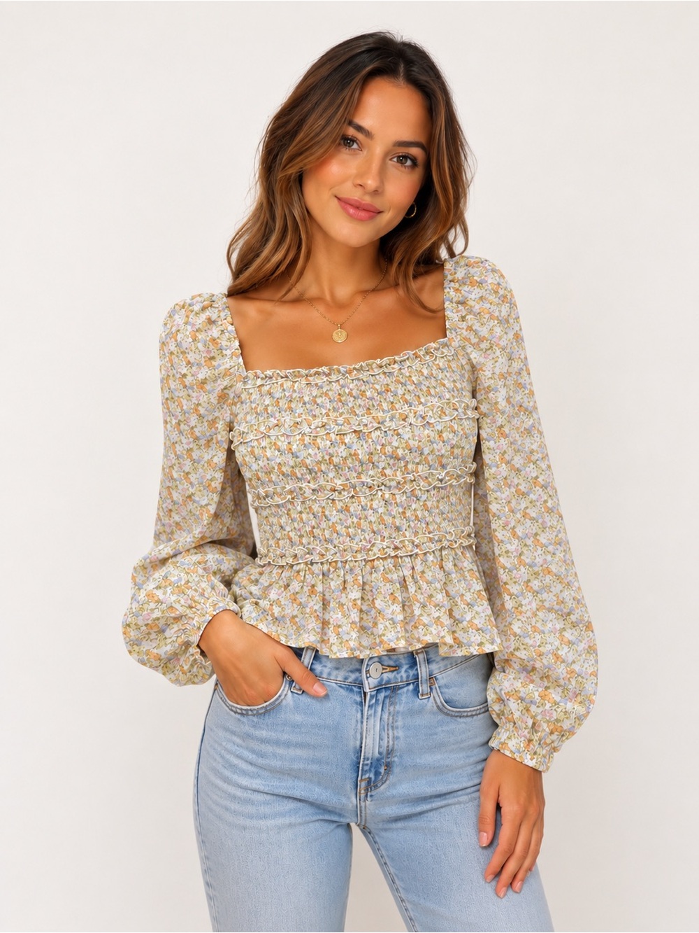 Revolve ASTR The Label Floral Blouse Medium